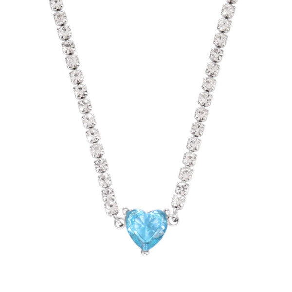 Chavri - Glitzernde Herz-Zirkon-Halskette