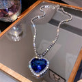 Carmiora - Elegance Blaue Herz-Halskette