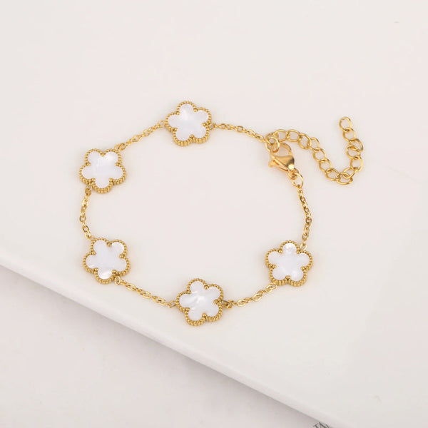 Verstellbare Armbänder in Form einer fünfblättrigen Glücksblume