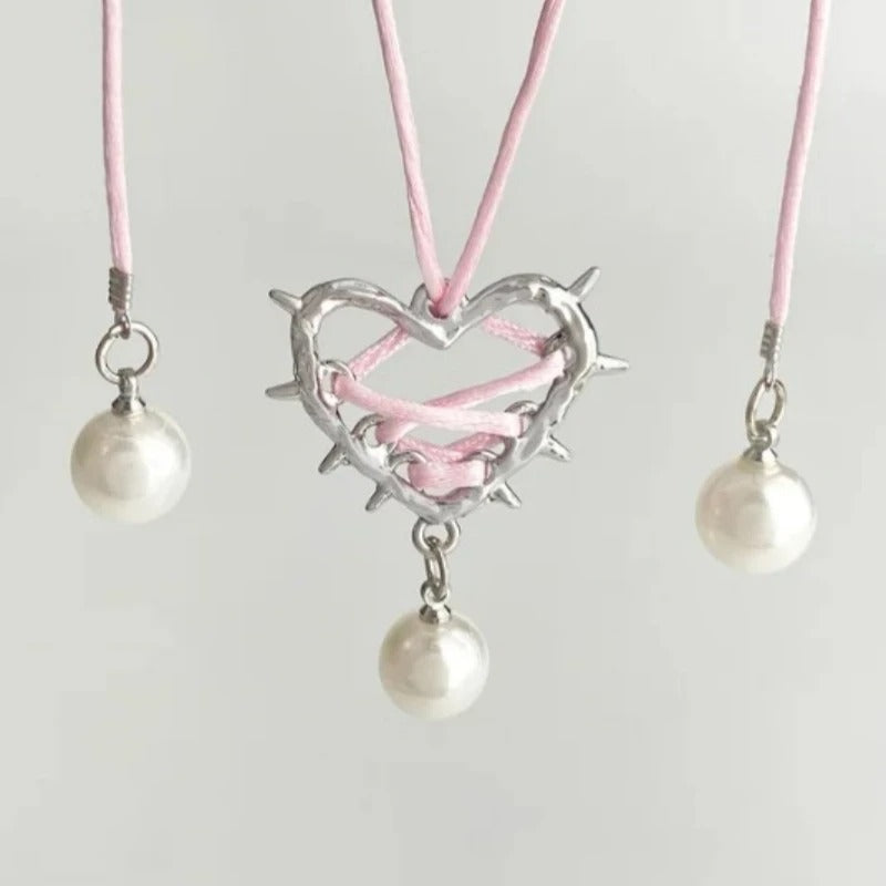 Carmiora - Heartfelt Perle Metall-Halskette