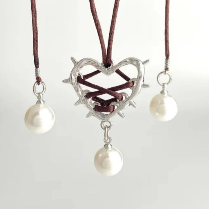 Carmiora - Heartfelt Perle Metall-Halskette