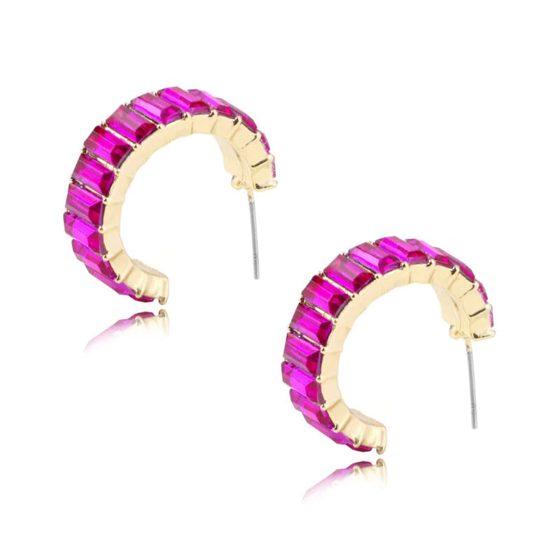 Mehrfarbige Ohrstecker mit Zirkonia-Dekor für Damen