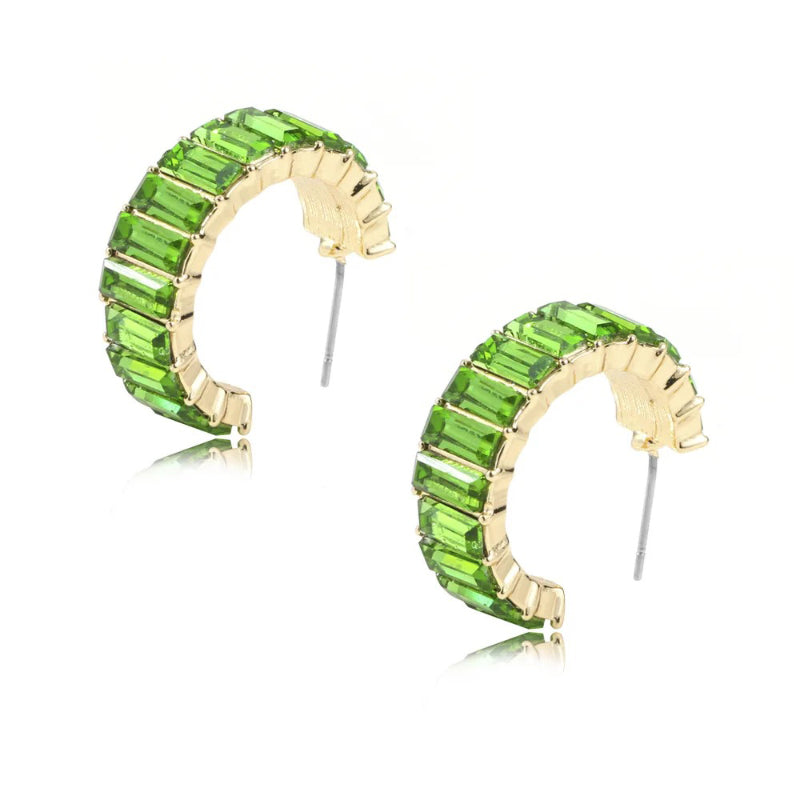 Mehrfarbige Ohrstecker mit Zirkonia-Dekor für Damen