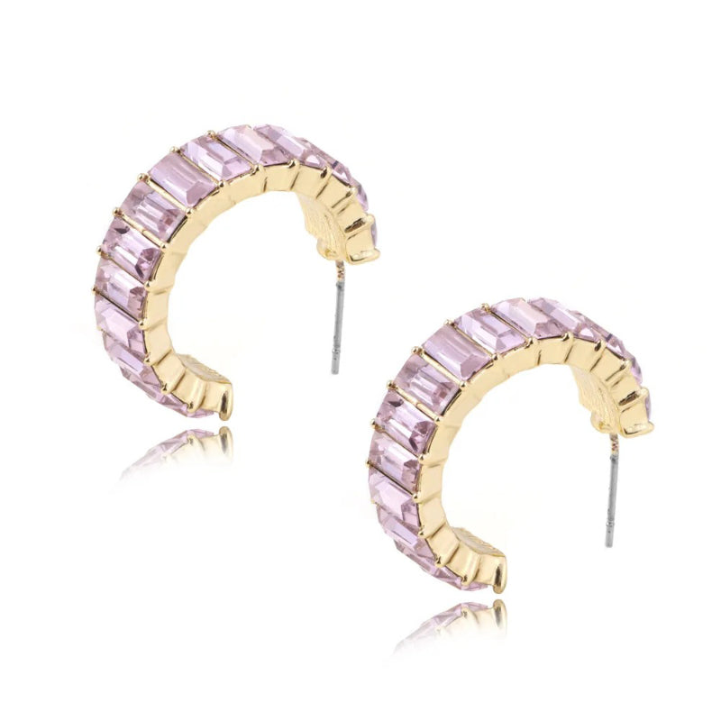 Mehrfarbige Ohrstecker mit Zirkonia-Dekor für Damen