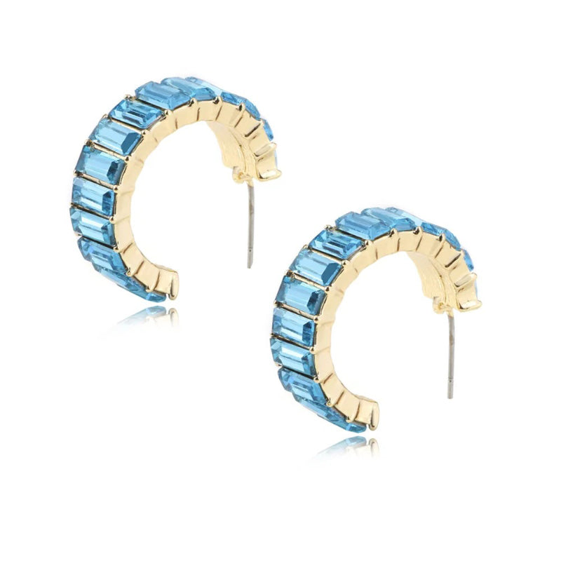 Mehrfarbige Ohrstecker mit Zirkonia-Dekor für Damen