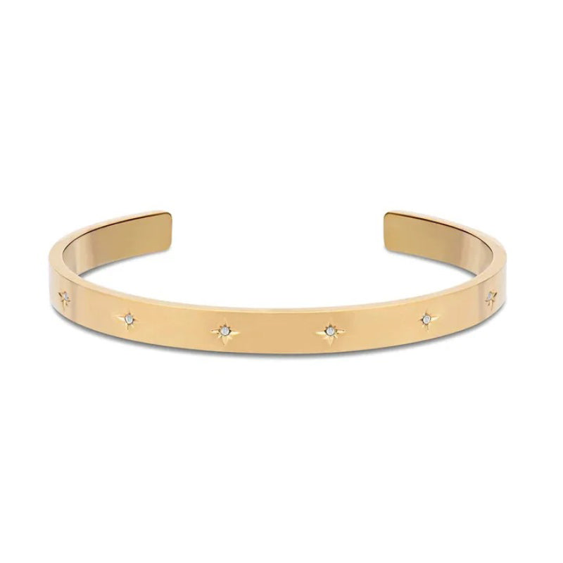 Stapelbare Armreifen mit Strasssteinen