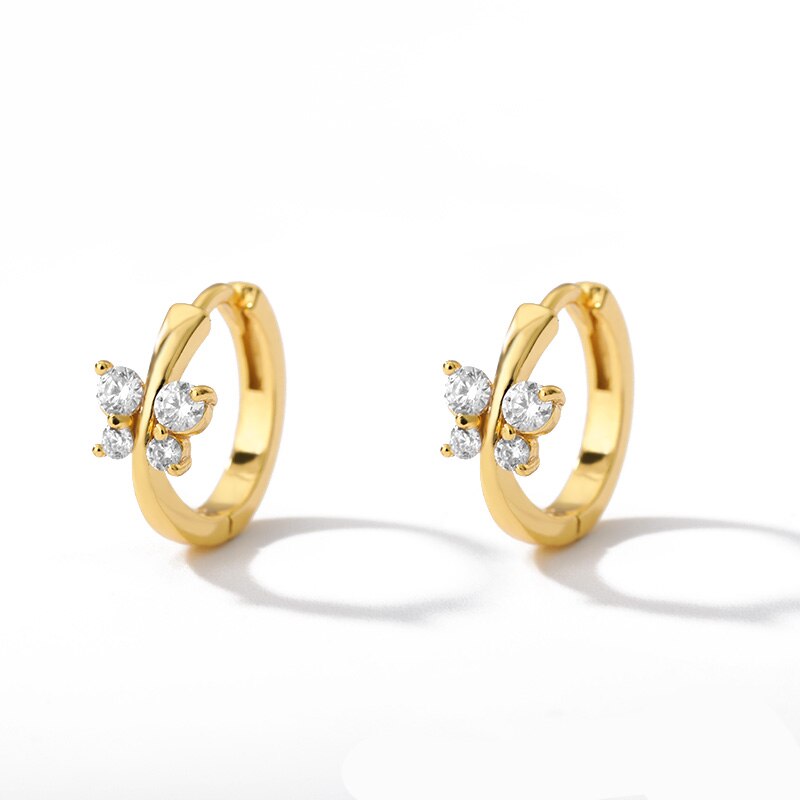 Zirkonia Schmetterling Mini Creolen Edelstahl Ohrring Kollektion