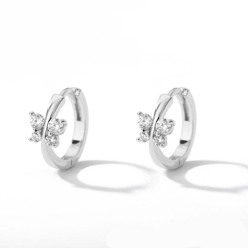 Zirkonia Schmetterling Mini Creolen Edelstahl Ohrring Kollektion