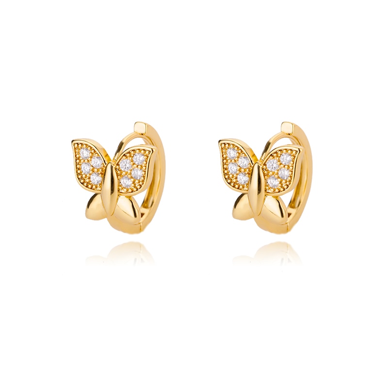 Zirkonia Schmetterling Mini Creolen Edelstahl Ohrring Kollektion