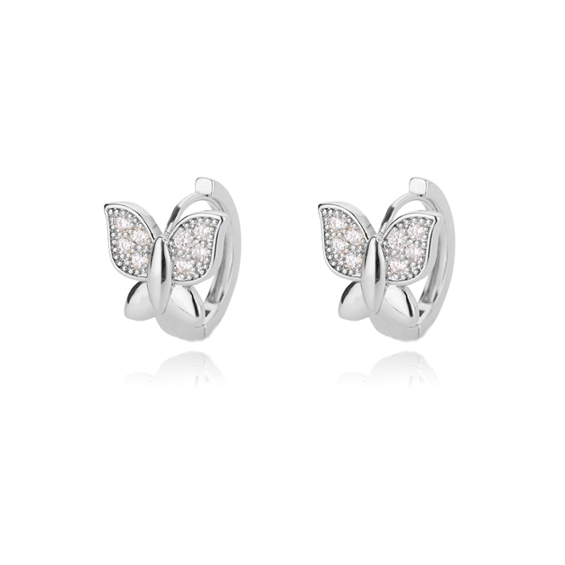 Zirkonia Schmetterling Mini Creolen Edelstahl Ohrring Kollektion