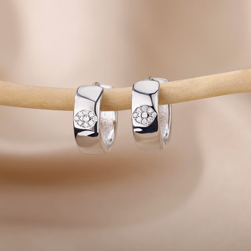 Einfache Mini Creolen Edelstahl Ohrring Kollektion