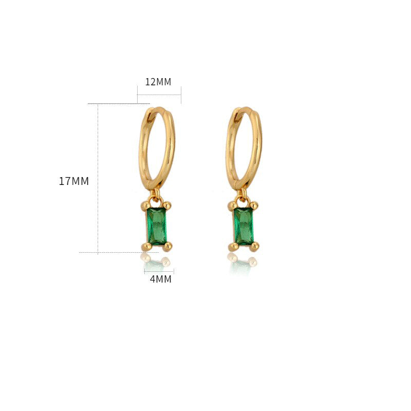 Mini-Creolen aus Edelstahl mit geometrischem Strass