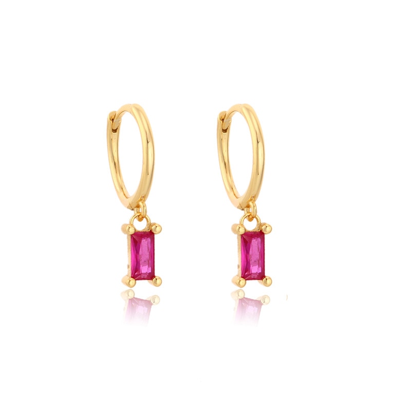 Mini-Creolen aus Edelstahl mit geometrischem Strass