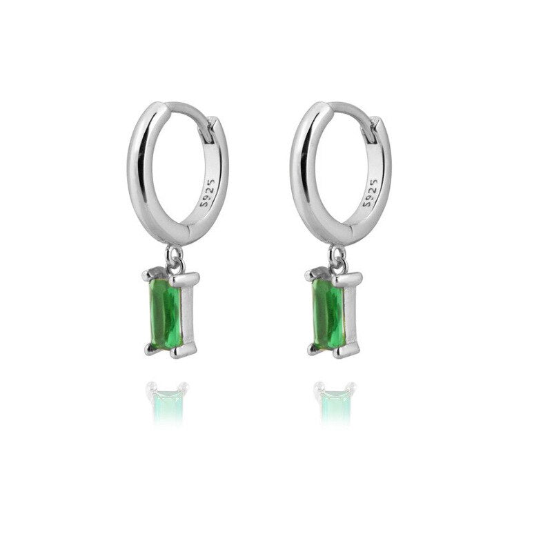 Mini-Creolen aus Edelstahl mit geometrischem Strass