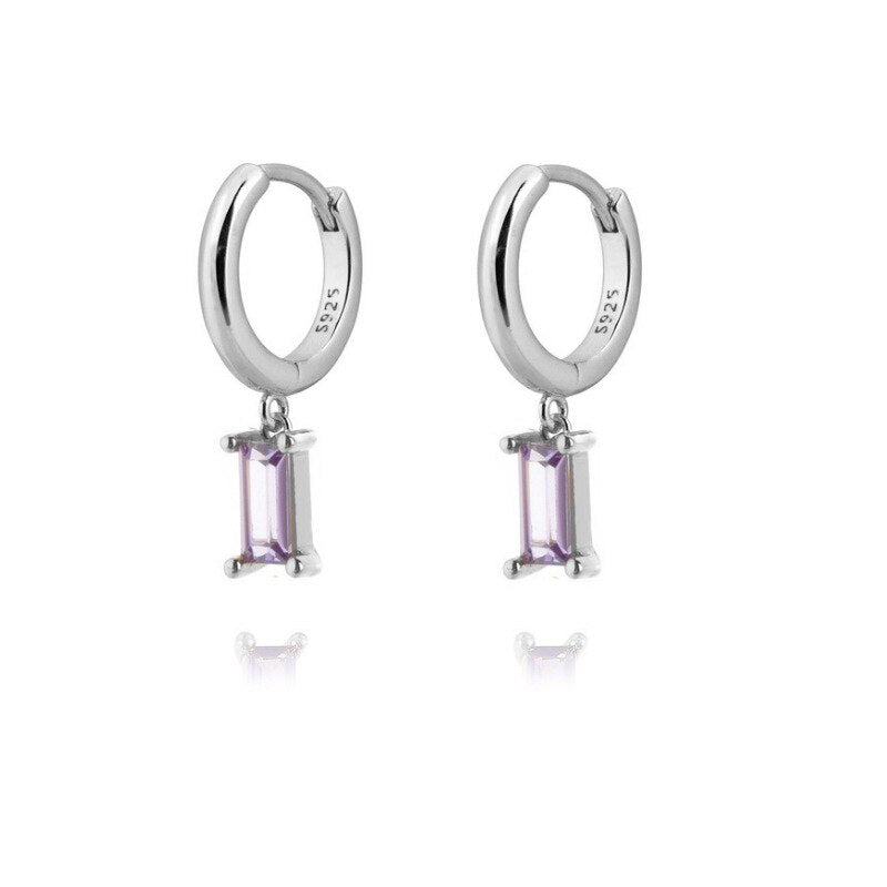 Mini-Creolen aus Edelstahl mit geometrischem Strass