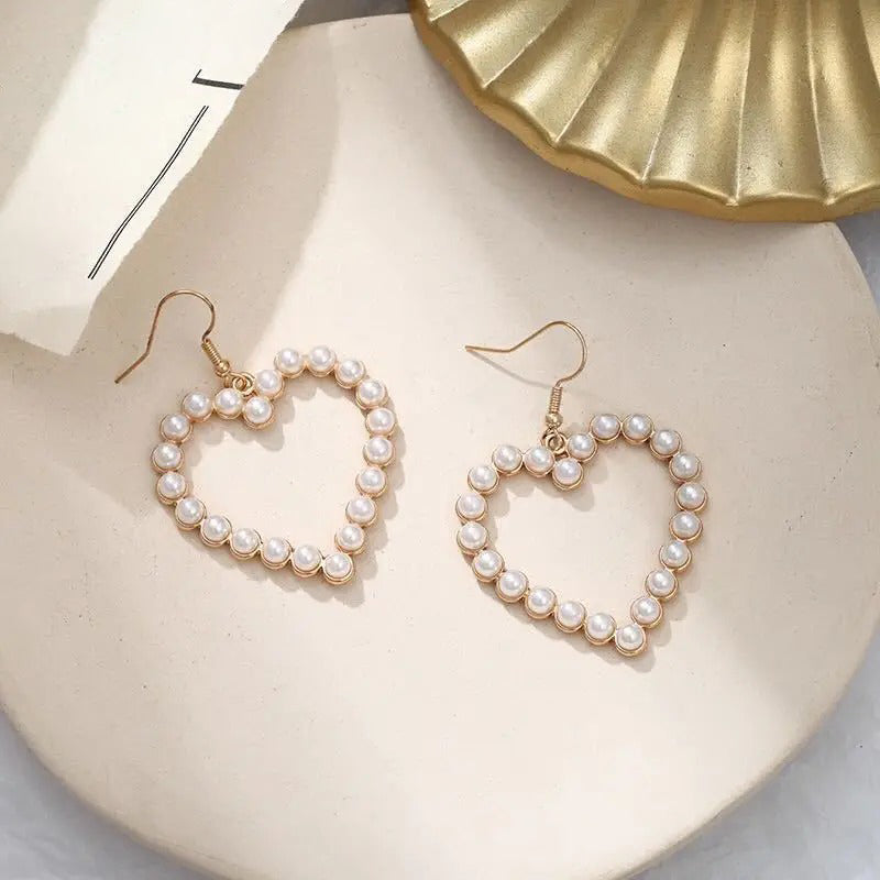 Edle Perlen-Herz-Ohrhänger