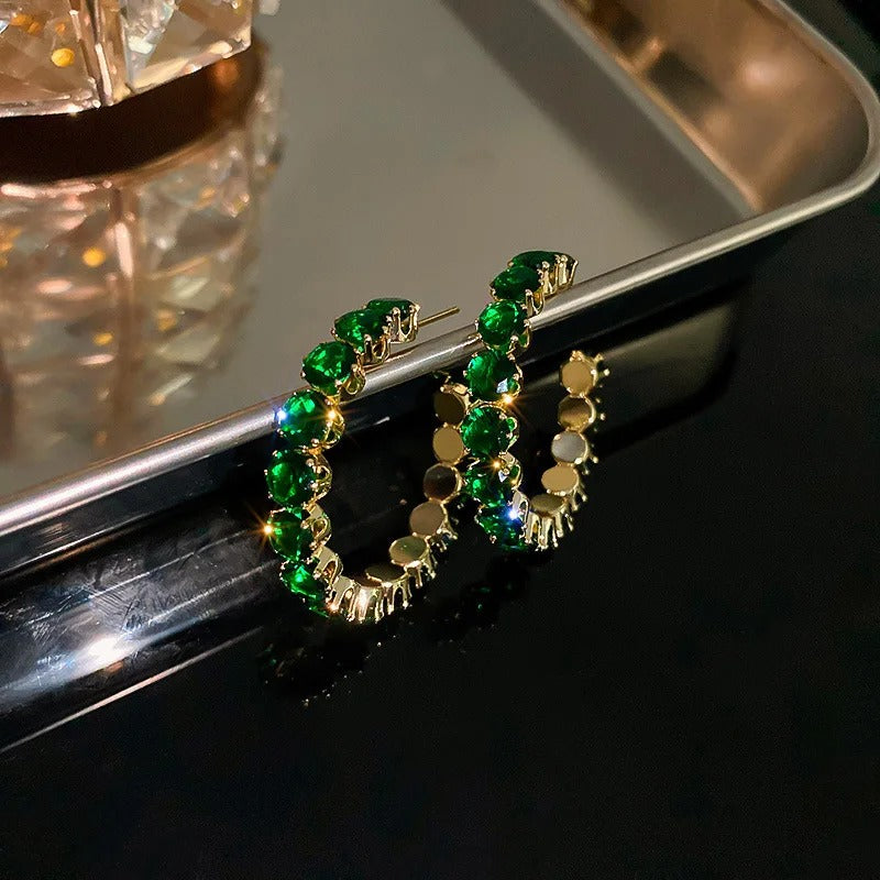 Carmiora - Glitterring Crystal Hoop Ohrringe