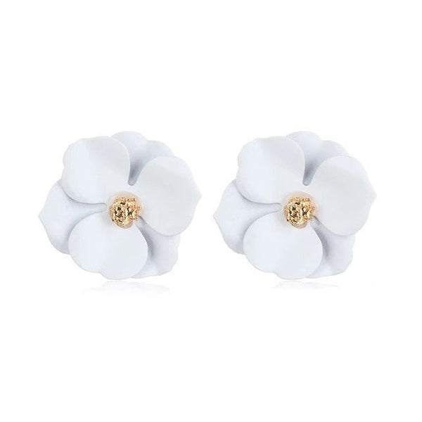 Chavri - Floral Elegant Weiße Ohrringe