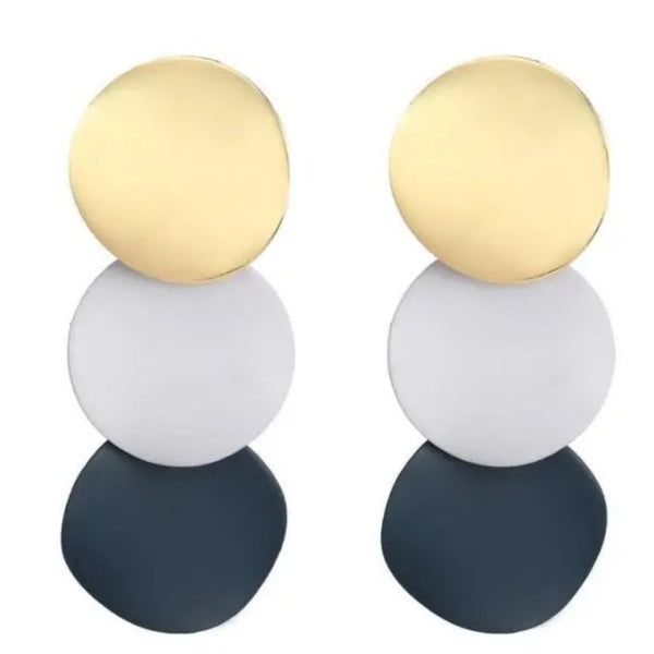 Mehrfarbige, runde Tropfenohrringe für Damen