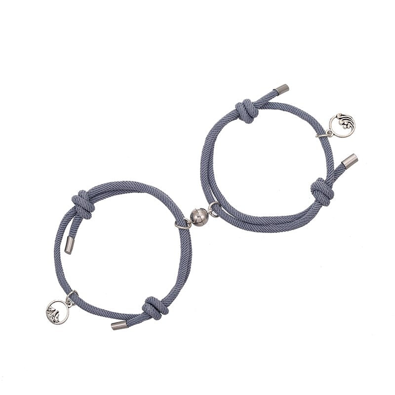 2 Stück passende Armbänder mit magnetischer Anziehungskraft für Paare und Freundschaft