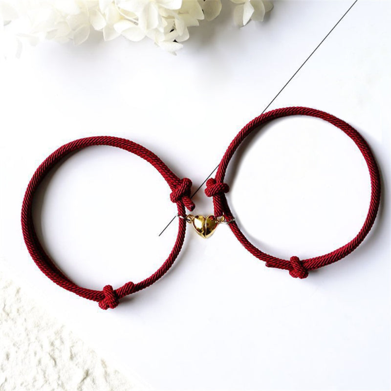 2 Stück magnetische Anziehungskraft herzförmige Paar passende Armbänder