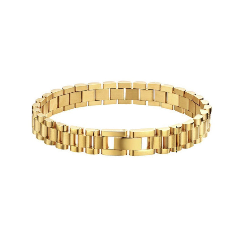 Schlichte kubanische Kettenarmband-Kollektion aus Edelstahl