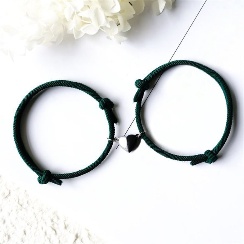 2 Stück magnetische Anziehungskraft herzförmige Paar passende Armbänder