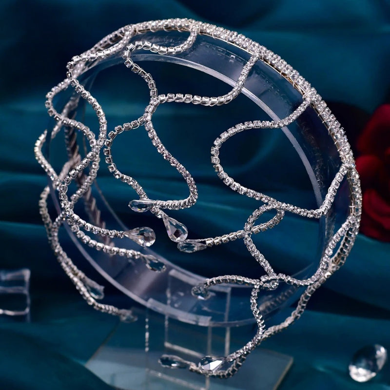 Deluxe-Tiara-Haarreif mit Kristallverzierung für die Braut