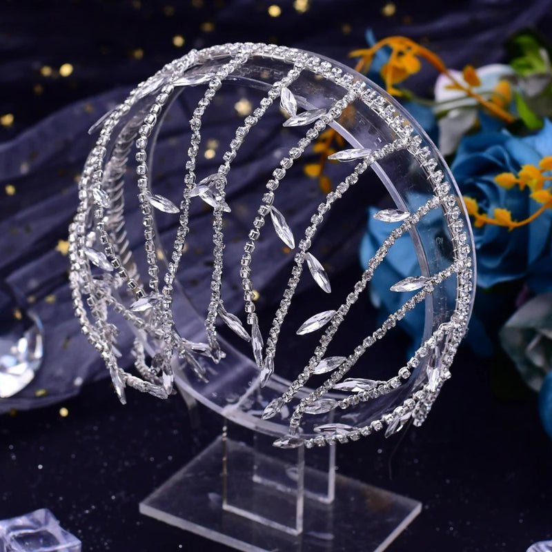 Deluxe-Tiara-Haarreif mit Kristallverzierung für die Braut