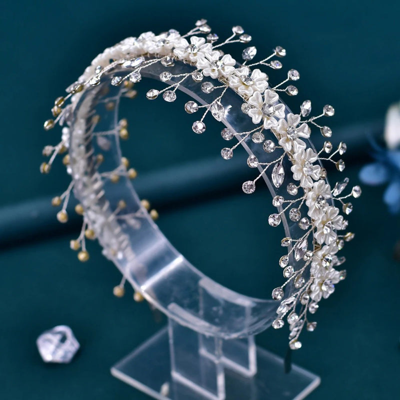 Deluxe-Tiara-Haarreif mit Kristallverzierung für die Braut