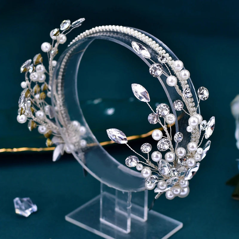 Deluxe-Tiara-Haarreif mit Kristallverzierung für die Braut