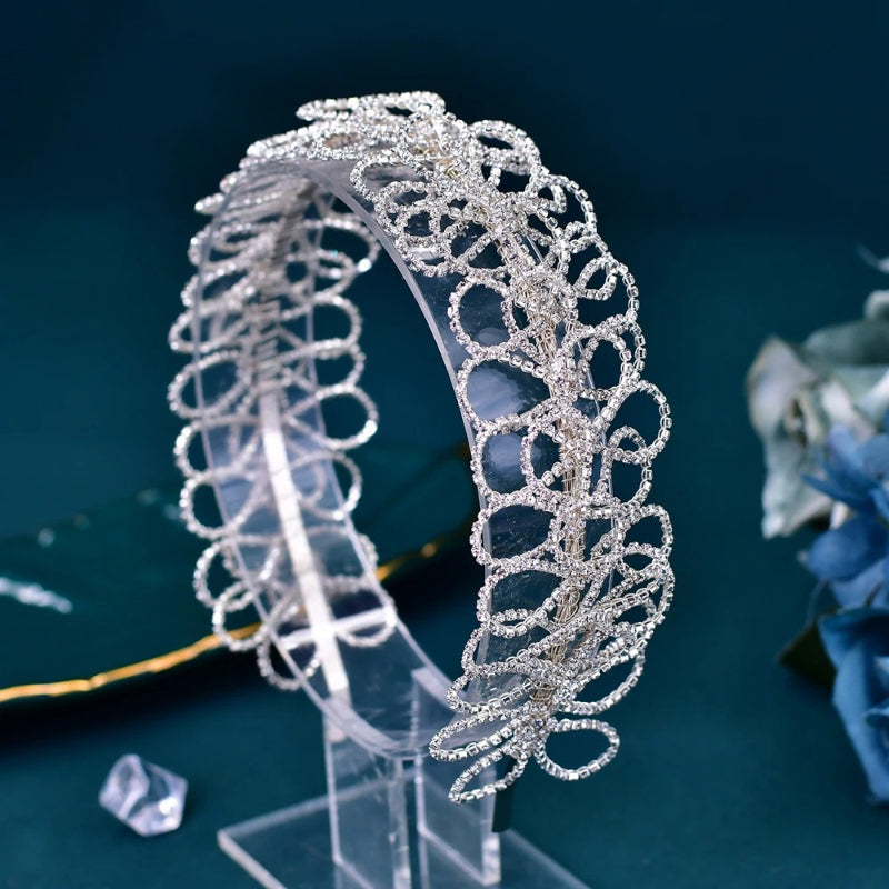 Deluxe-Tiara-Haarreif mit Kristallverzierung für die Braut
