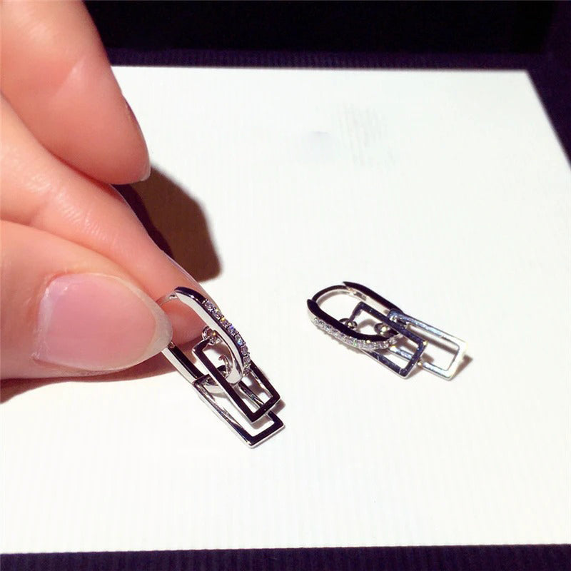 Exquisite geometrische Ohrringe mit Zirkonia