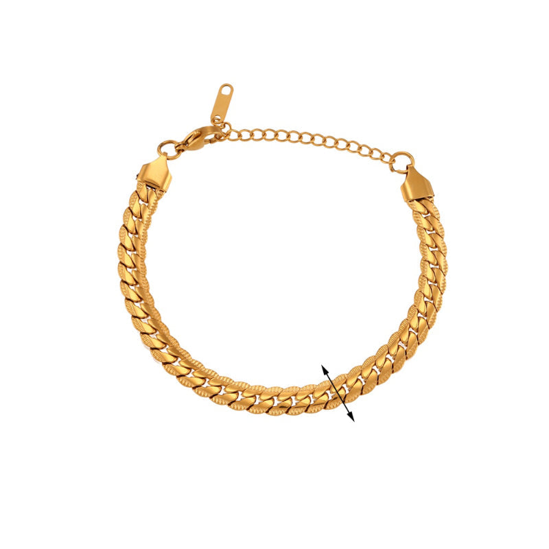 Schlichte kubanische Kettenarmband-Kollektion aus Edelstahl
