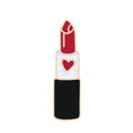 Emaille-Brosche in Form eines roten Lippenstifts