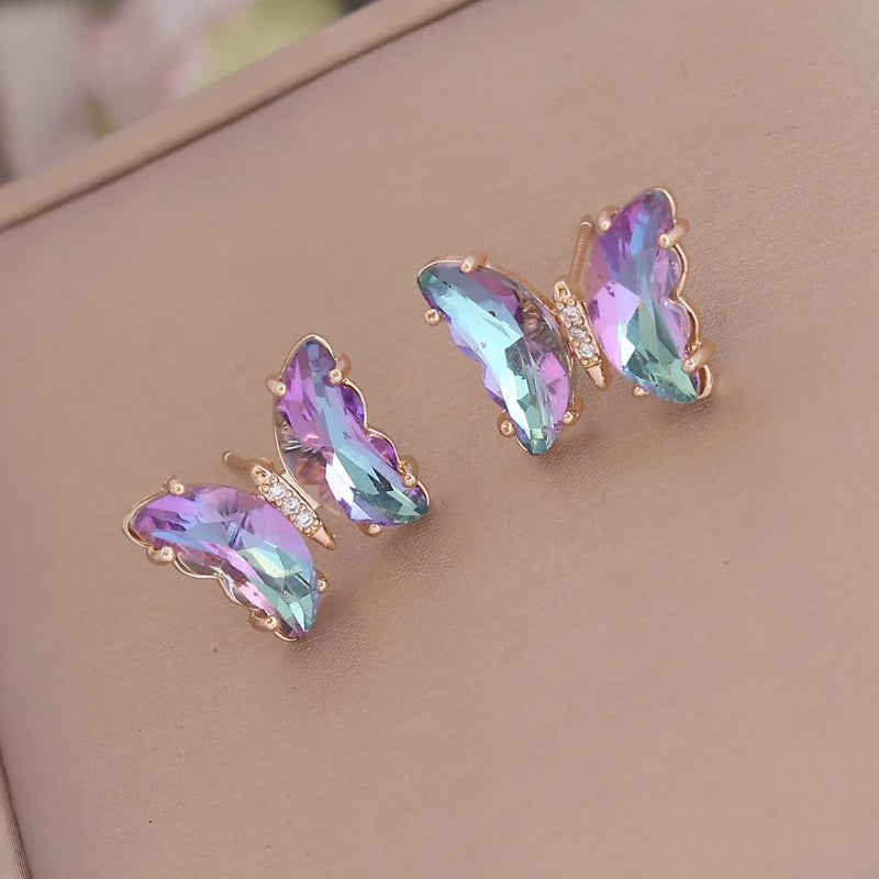 Exquisite Ohrstecker mit Schmetterlings-Motiv aus Spitze für Damen