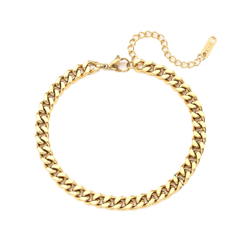 Schlichte kubanische Kettenarmband-Kollektion aus Edelstahl