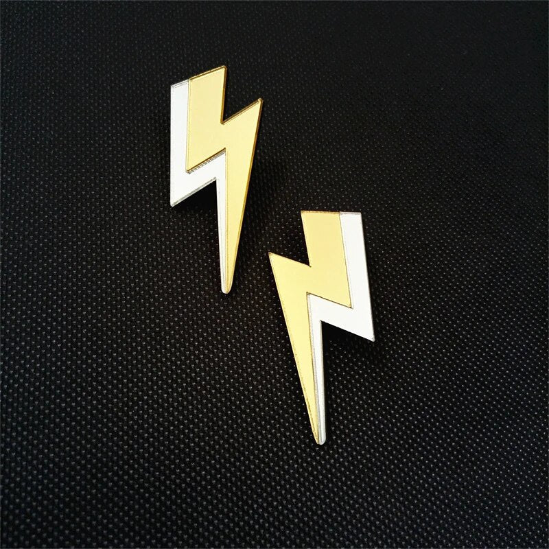 Mehrfarbige Glitzer-Ohrstecker aus Acryl mit Blitz