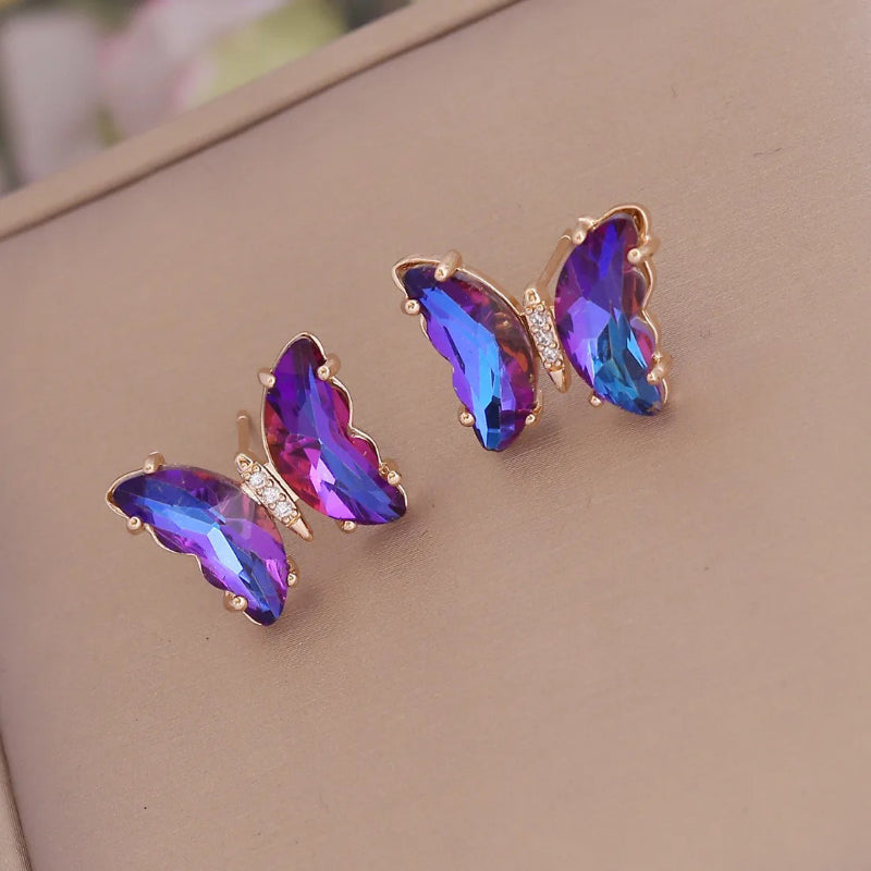 Exquisite Ohrstecker mit Schmetterlings-Motiv aus Spitze für Damen