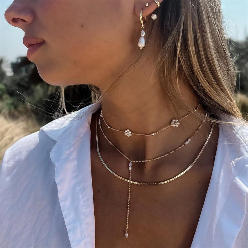 Mehrschichtige tropische böhmische Chokerhalsketten