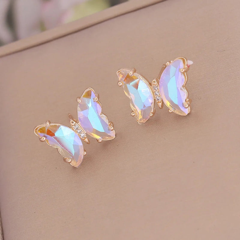 Exquisite Ohrstecker mit Schmetterlings-Motiv aus Spitze für Damen