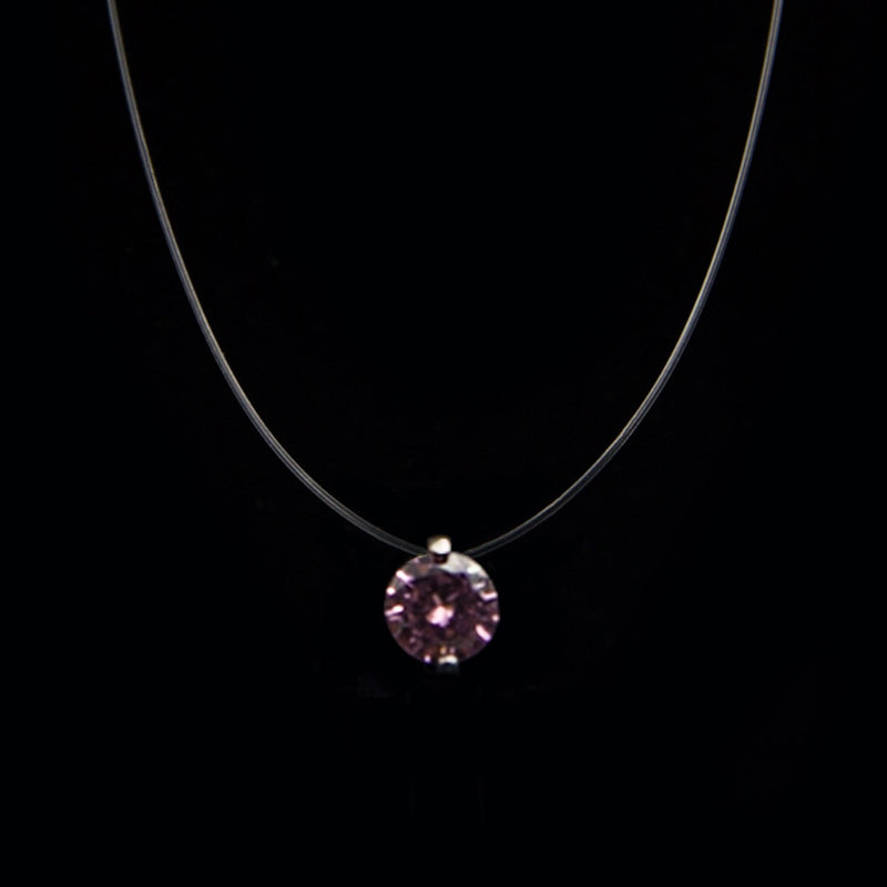 Transparente Kette mit exquisiter Halskette mit Zirkonia-Anhänger