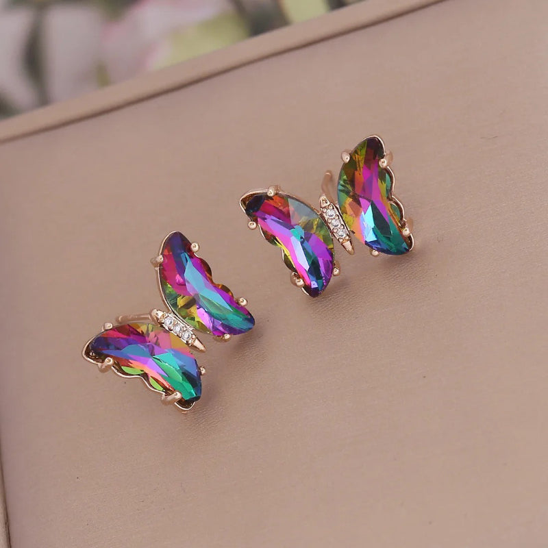 Exquisite Ohrstecker mit Schmetterlings-Motiv aus Spitze für Damen