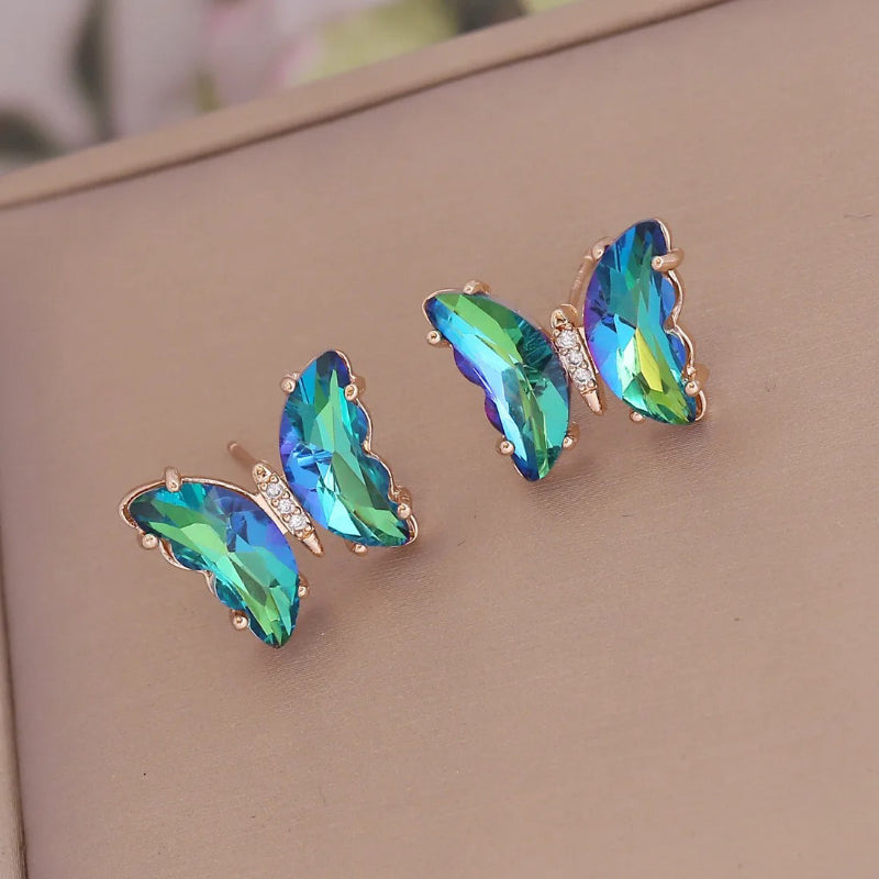 Exquisite Ohrstecker mit Schmetterlings-Motiv aus Spitze für Damen