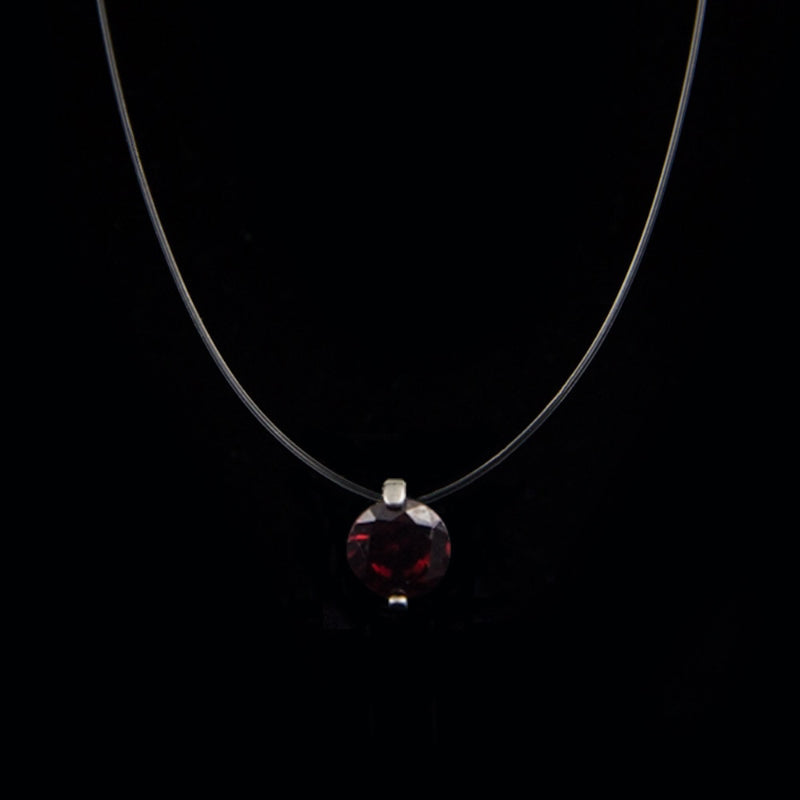 Transparente Kette mit exquisiter Halskette mit Zirkonia-Anhänger