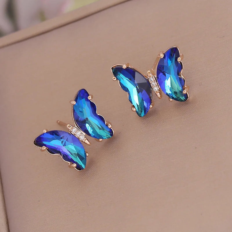 Exquisite Ohrstecker mit Schmetterlings-Motiv aus Spitze für Damen