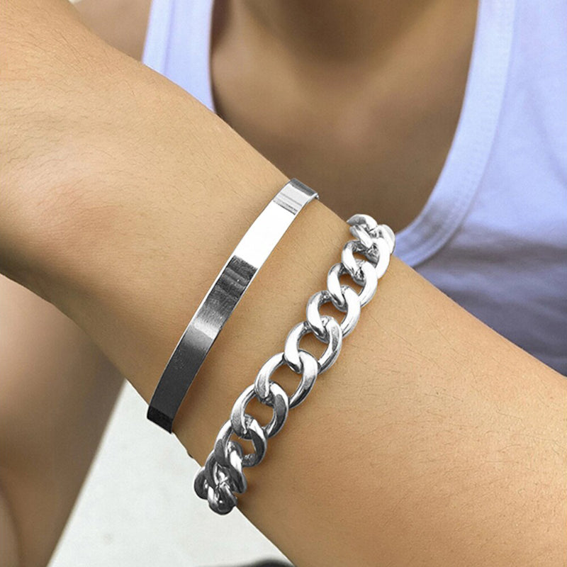 Mehrlagige, dick vergoldete Kettenarmbänder