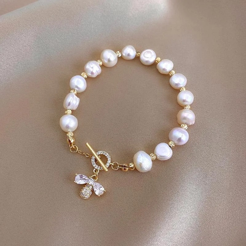 Carmiora - Elegantes Perlen glitzernder Kette armband