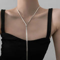 Endless Glamour – Verstellbare lange, flache Halskette im Y-Stil