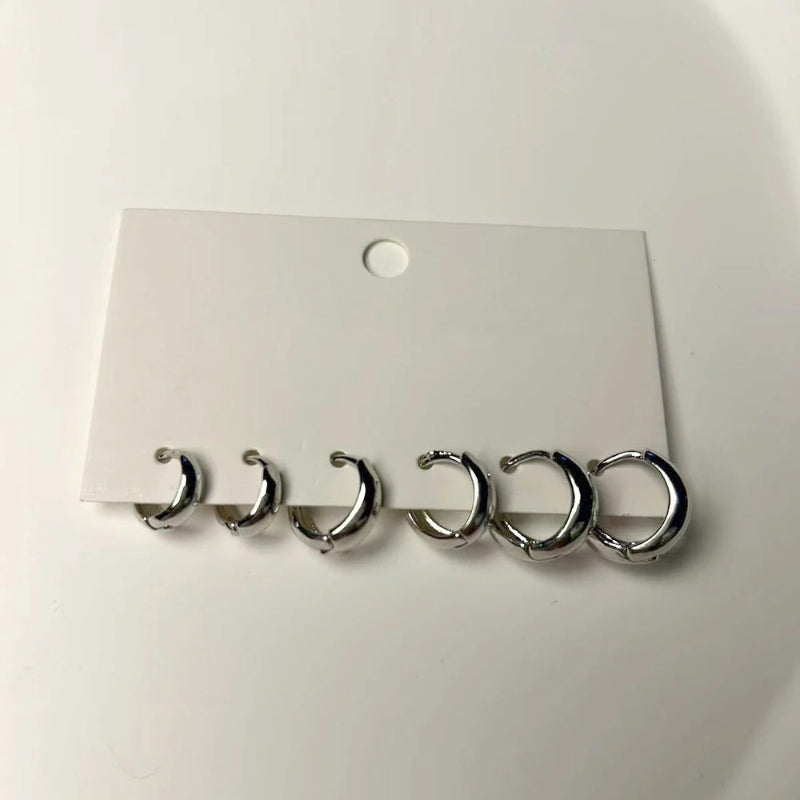 6-teiliges schickes und minimalistisches Creolen-Set